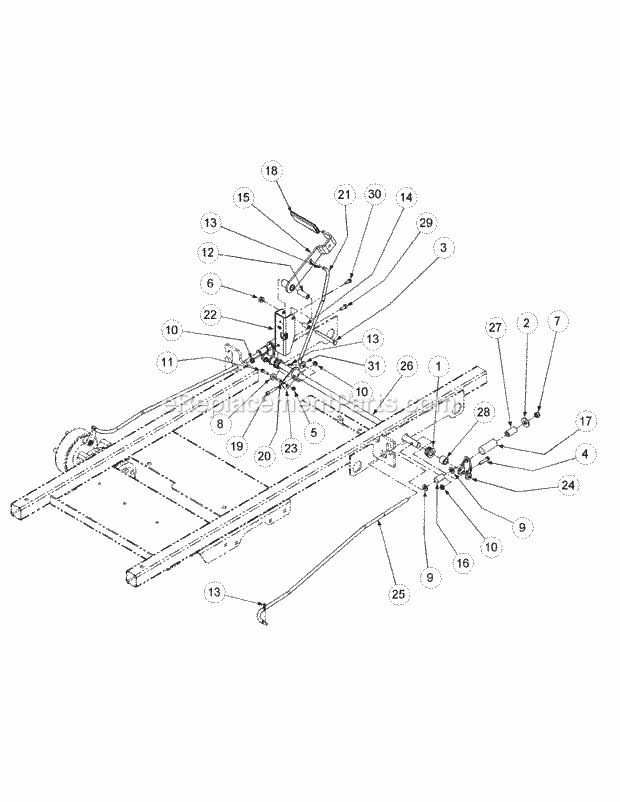 Brake Assembly Diagram and Parts List for M72-CT 53AB5JEZ750-28-HP-3Cylinder-OHV Cub Cadet Lawn Tractor
